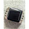 Image 1 : SILVER (9.5G) BLACK ONYX RING SZ 10.75