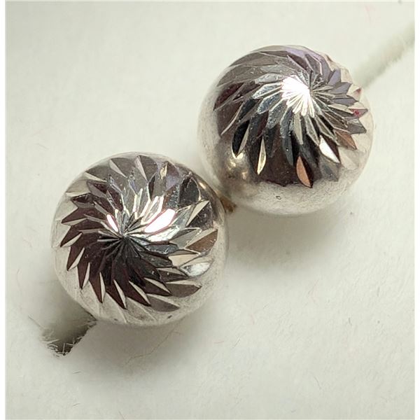 SILVER BALL EARRINGS