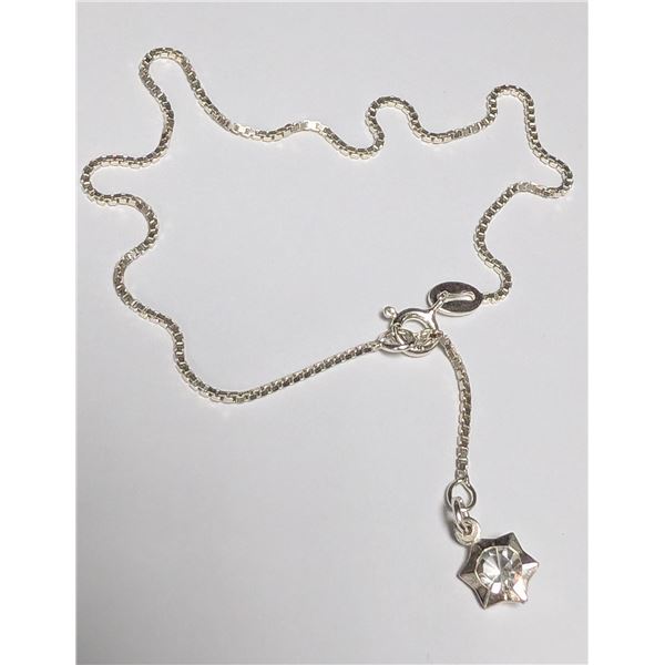 SILVER CZ BRACELET 8"