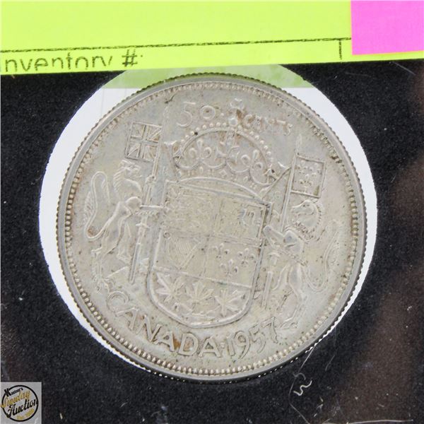 1957 SILVER CANADIAN 50 CENT PIECE