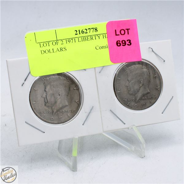 LOT OF 2 1971 LIBERTY HALF DOLLARS