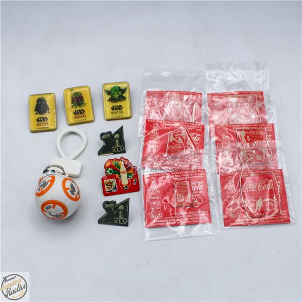 LOT OF COLLECTIBLE PINS, STAR WARS, 2014 SOCHI