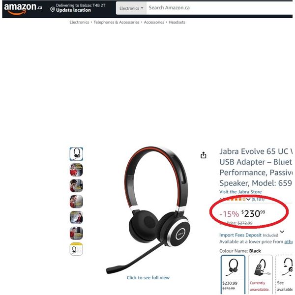 JABRA EVOLVE 65 UC STEREO BLUETOOTH HEADSET