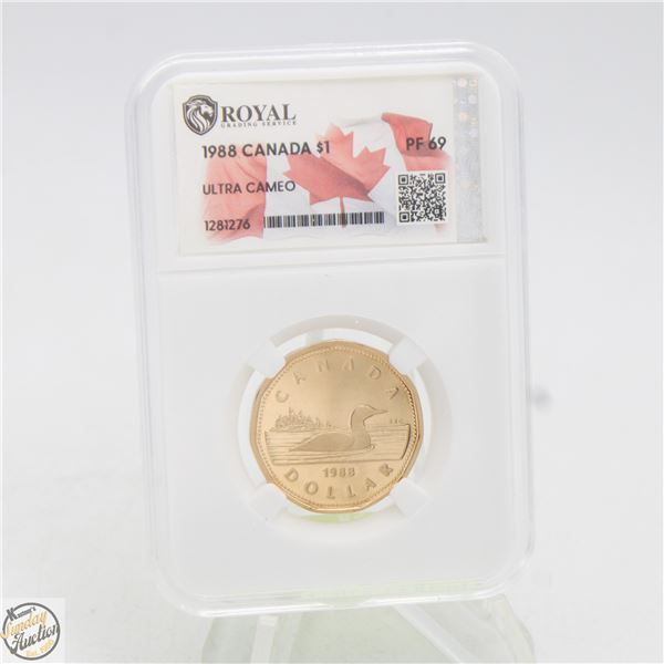 #3861-1988 CANADA $1 WITH AN ULTRA CAMEO