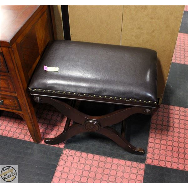 CLASSICAL CAROLE STOOL WITH DARK LEATHER