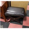 Image 1 : CLASSICAL CAROLE STOOL WITH DARK LEATHER