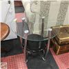 Image 1 : GLASS SIDE TABLE WITH BOTTOM SHELF