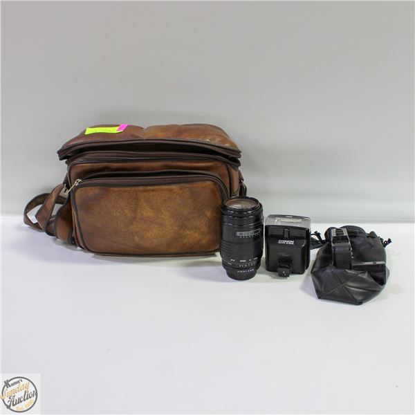 3 CAMERA ACCESSORIES IN CAMERA BAG