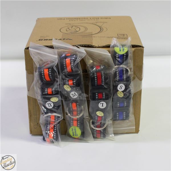 30 NEW NYLON REFLECTIVE DOG COLLARS BLUE ORANGE &