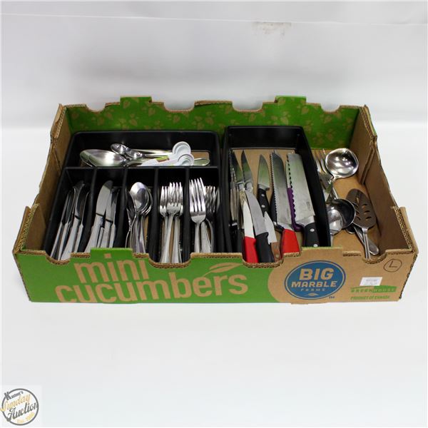 47-PIECE FLATWARE & VARIOUS KNIVES INCL.