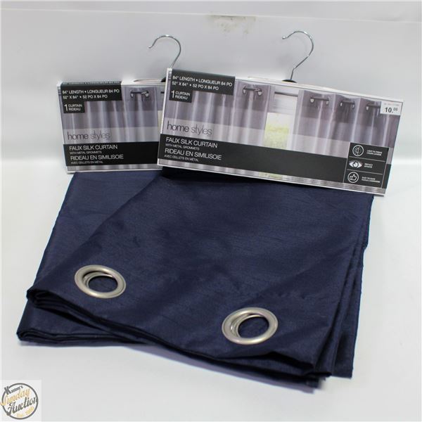 2 NEW HOME STYLE CURTAIN PANELS - FAUX SILK