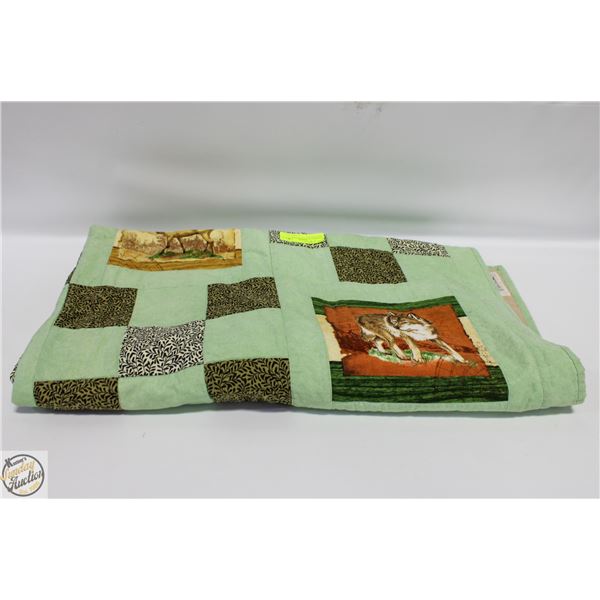 WILDLIFE 5FT PATCHWORK QUILT-ESTATE