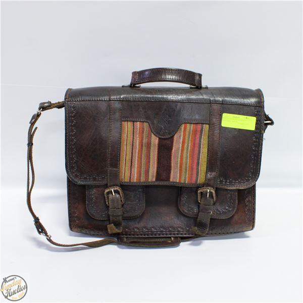 VINTAGE LEATHER TOOLEDE BRIEFCASE/LAPTOP