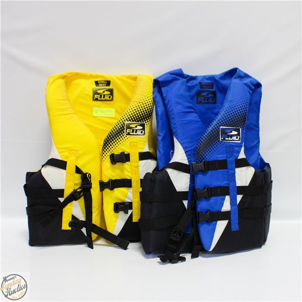 ADULT M & S FLUID LIFE JACKETS TOGETHER