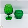 Image 1 : 2 VINTAGE GLASS VASES