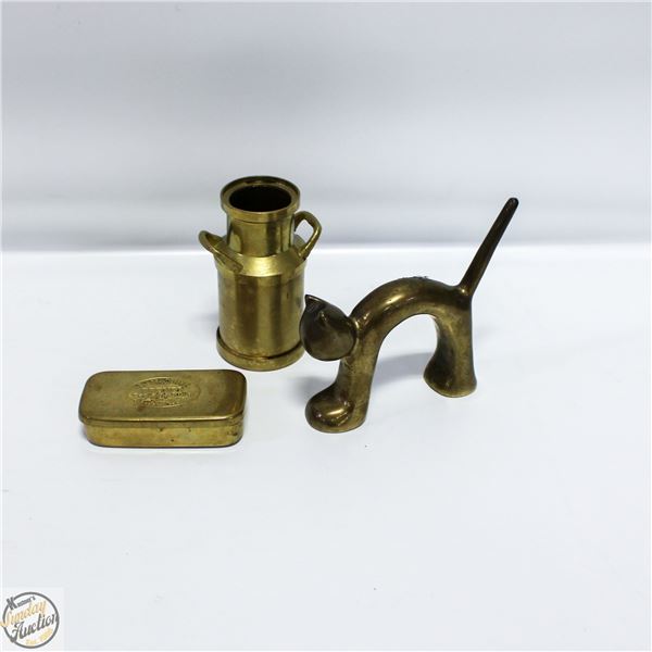 3 SMALL BRASS PIECES
