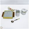 Image 1 : NORITAKE CREAM + SUGAR DISHES + 1 SILVER