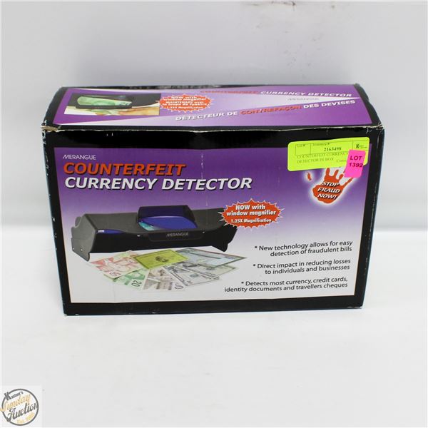 COUNTERFEIT CURRENCY DETECTOR IN BOX