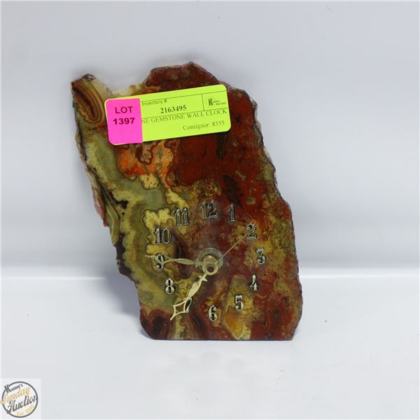 GENUINE GEMSTONE WALL CLOCK 5" X 7"