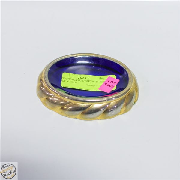 BOUCHERON SOAPDISH+GOLD ACCENT STAMPED ON BOTTOM