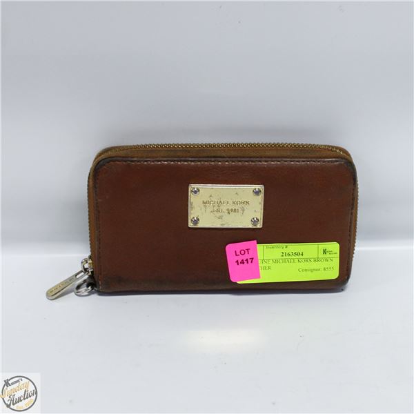 GENUINE MICHAEL KORS BROWN LEATHER