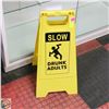 Image 1 : "CAUTION DRUNK ADULTS" FOLDING FLOOR SIGN