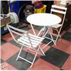 Image 1 : WHITE METAL PATIO TABLE 3PC SET