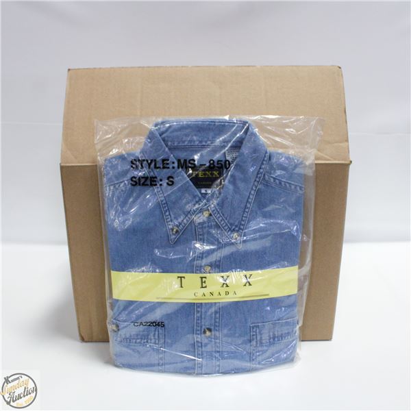 NEW MEN'S SHIRTS CASE OF 13 DENIM SIZE S