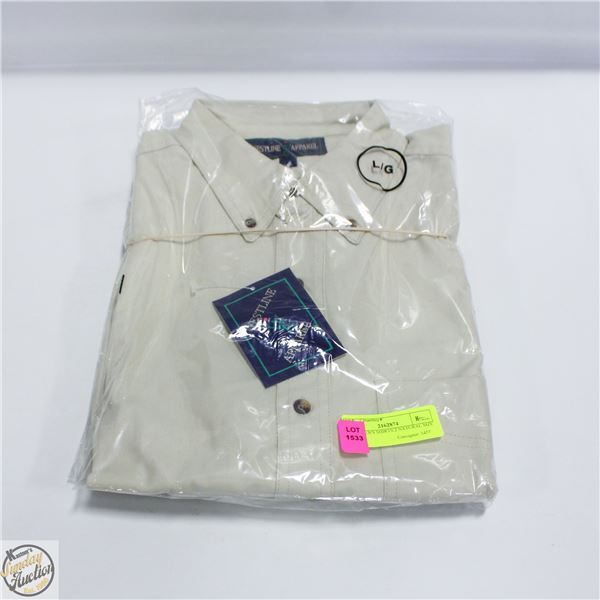 NEW MEN'S SHIRTS 2 NATURAL SIZE L