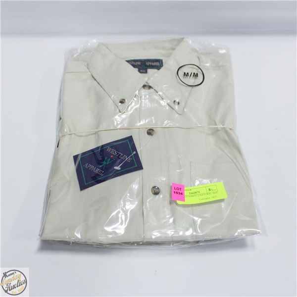 NEW MEN'S SHIRTS 2 NATURAL SIZE M