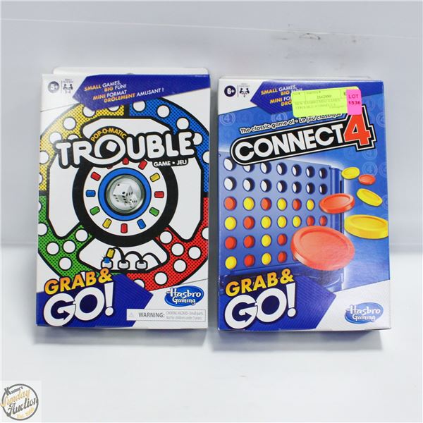NEW HASBRO MINI GAMES 1TROUBLE 1CONNECT 4