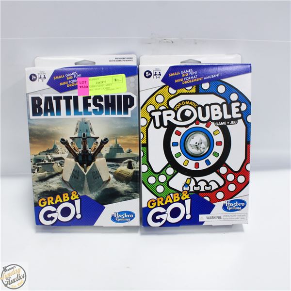 NEW HASBRO MINI GAMES 1TROUBLE 1BATTLESHIP