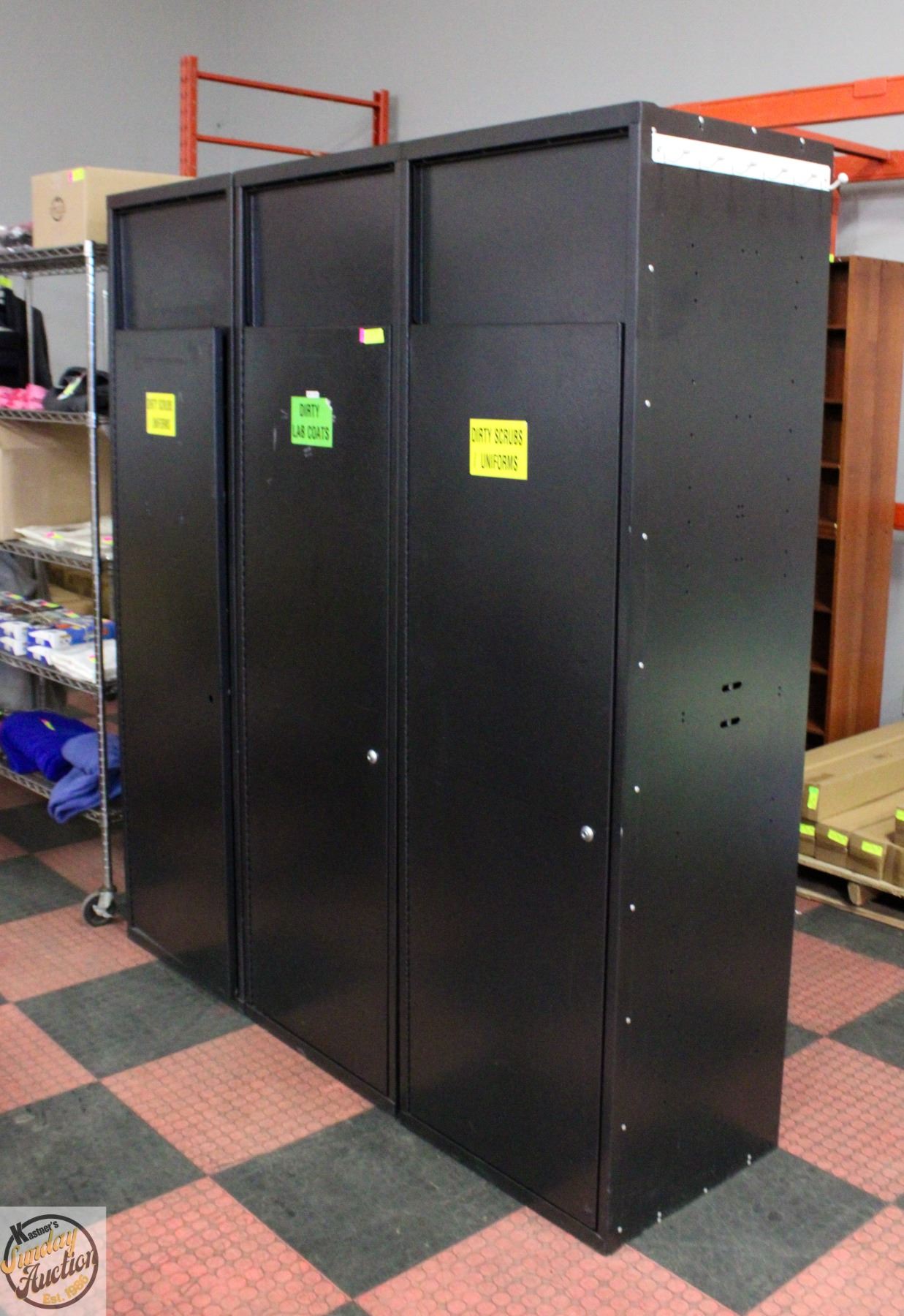 LOT OF THREE OVERSIZED LOCKERS NO KEYS