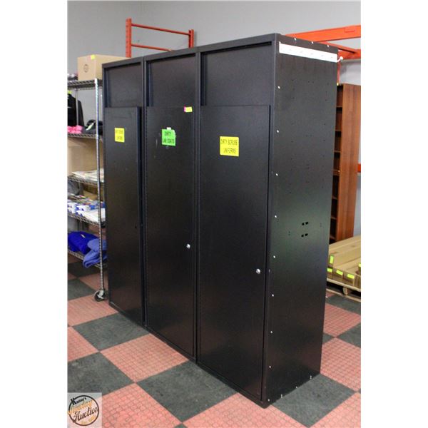 LOT OF THREE OVERSIZED LOCKERS NO KEYS