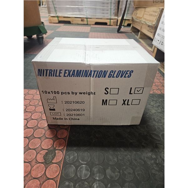 CASE WITH 1000 SIZE LARGE NITRILE EXAM GLOVES