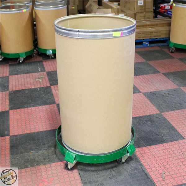 55 GALLON FIBER DRUM WITH DOLLY