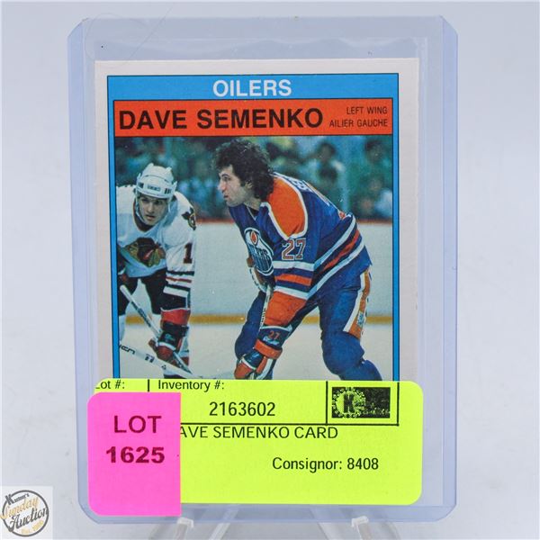 1982 OPC DAVE SEMENKO CARD