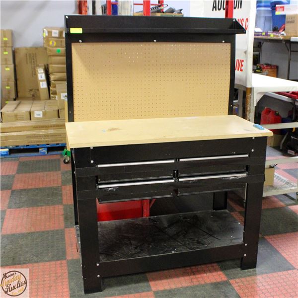 BLACK WORK BENCH H-62.75" W-23" L-46"