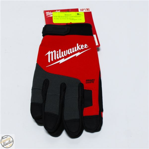 NEW MILWAUKEE LIGHT WEIGHT WORK GLOVES W/SMART