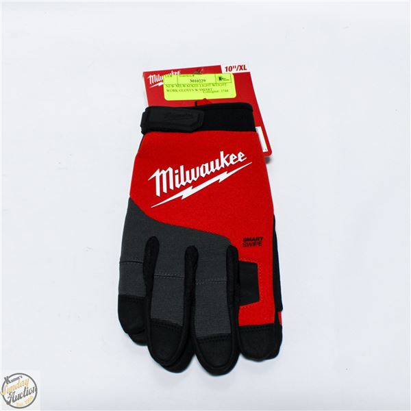 NEW MILWAUKEE LIGHT WEIGHT WORK GLOVES W/SMART