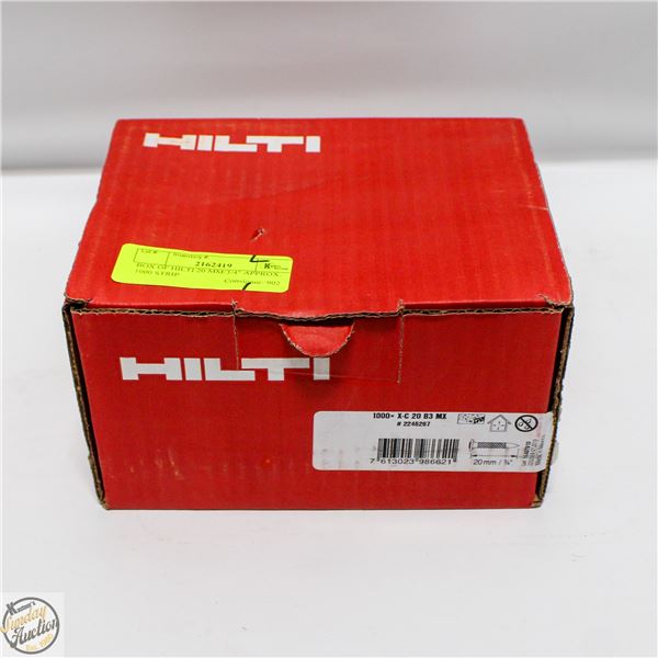 BOX OF HILTI 20 MM/3/4" APPROX. 1000 STRIP