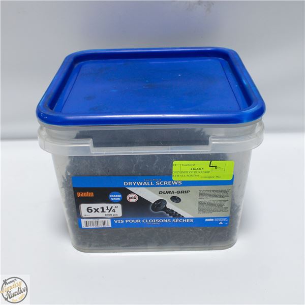 CONTAINER OF DURAGRIP DRYWALL SCREWS