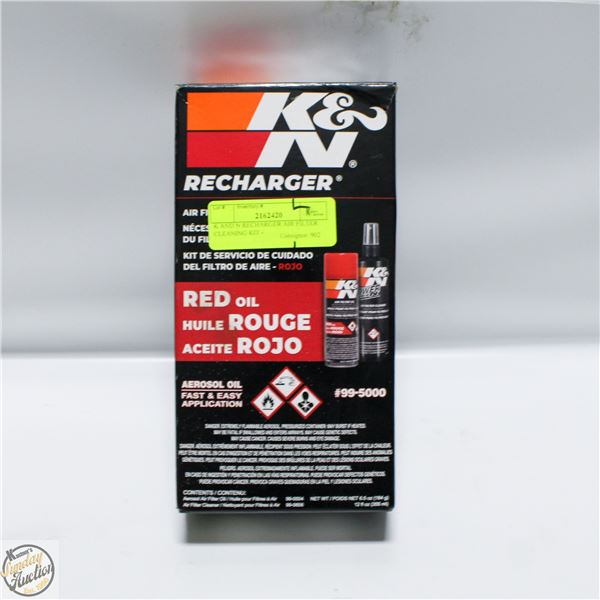 K AND N RECHARGER AIR FILTER CLEANING KIT -