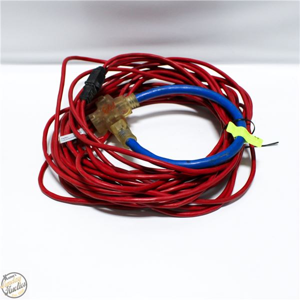 RED 50 FOOT OUTDOOR EXTENSION CORD AND