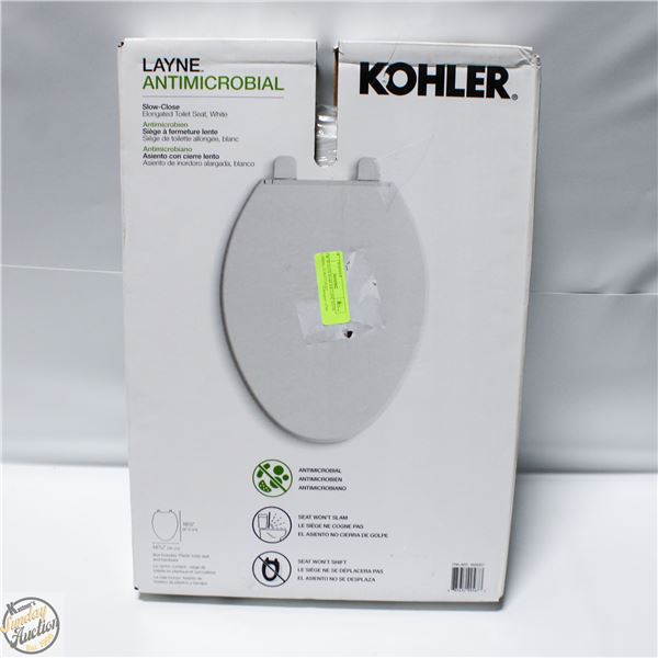 NEW SEALED KOHLER LANE SLOW CLOSING TOILET SEAT