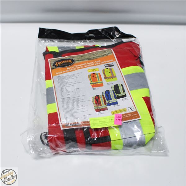 NEW PIONEER HI-VIS SURVEYORS SAFETY VEST MEDIUM