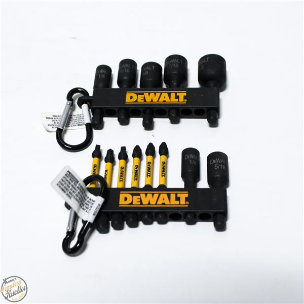 2PKS OF DEWALT IMPACT NUT DRIVER+SCREWDRIVER BITS