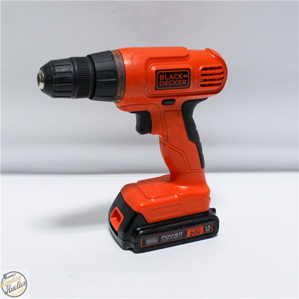 BLACK & DECKER DRILL + LITHIUM 20V BATTERY