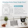 Image 2 : BRAND NEW STAINLESS KITCHEN SINK -  19X17”X9”