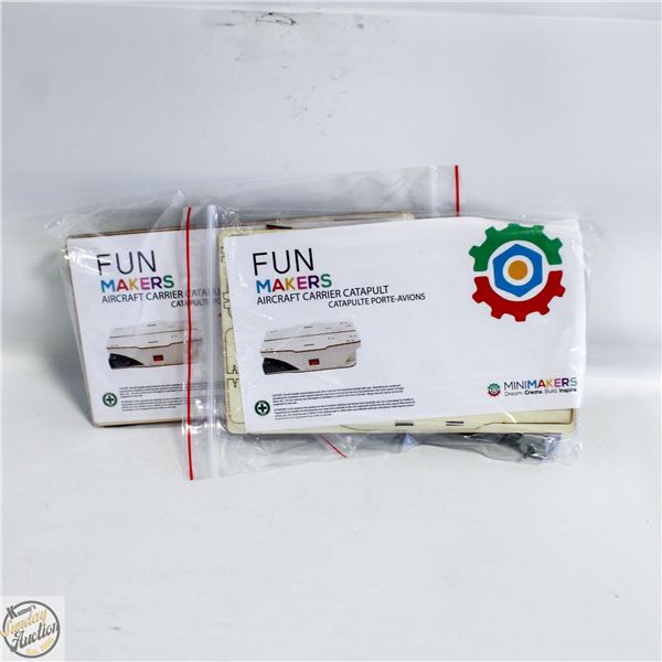 2 AIRCRAFT CARRIER CATAPULT FUNMAKERS WOODEN CRAFT